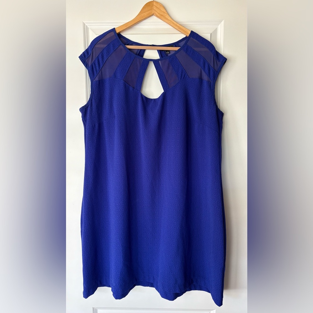 City Chic Royal Blue Keyhole Dress